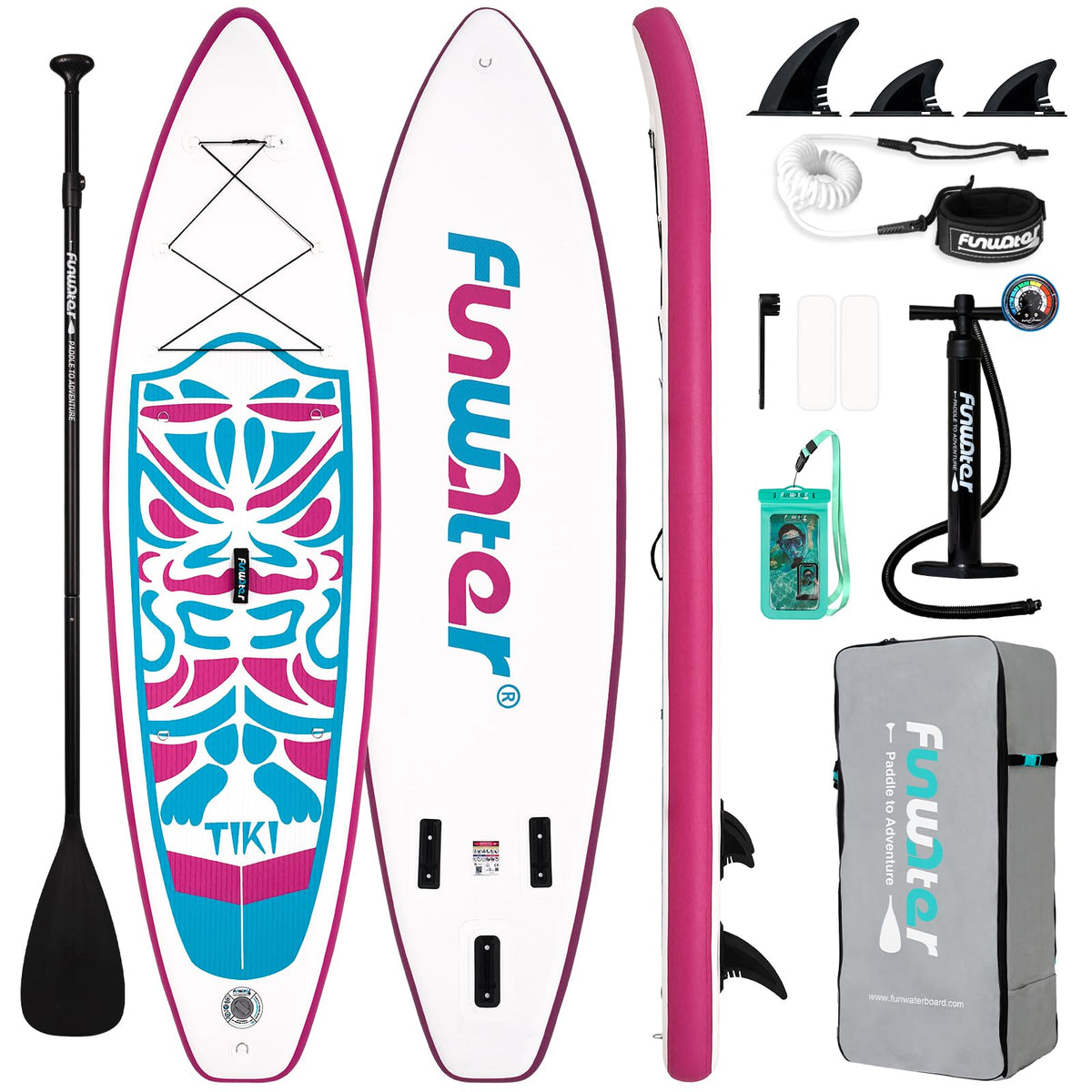 FunWater Inflatable Paddle Board with Beginner SUP Accessories