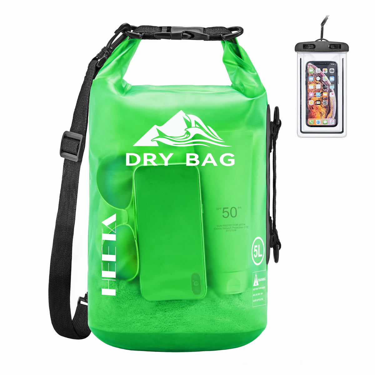 Waterproof Dry Bag Backpack with Phone Case for Kayaking