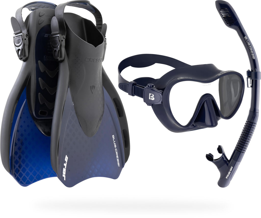 Cressi Voyager Adult Snorkel Set with Dry-Top Snorkel