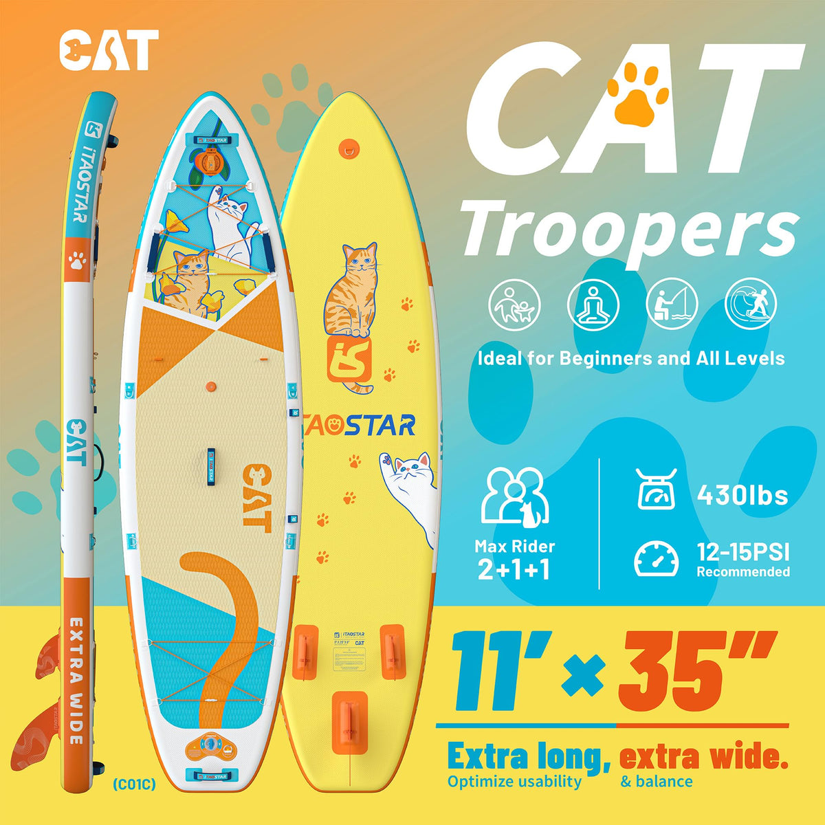 iTAOSTAR Joyful Voyagers Paddle Board with Full Accessories