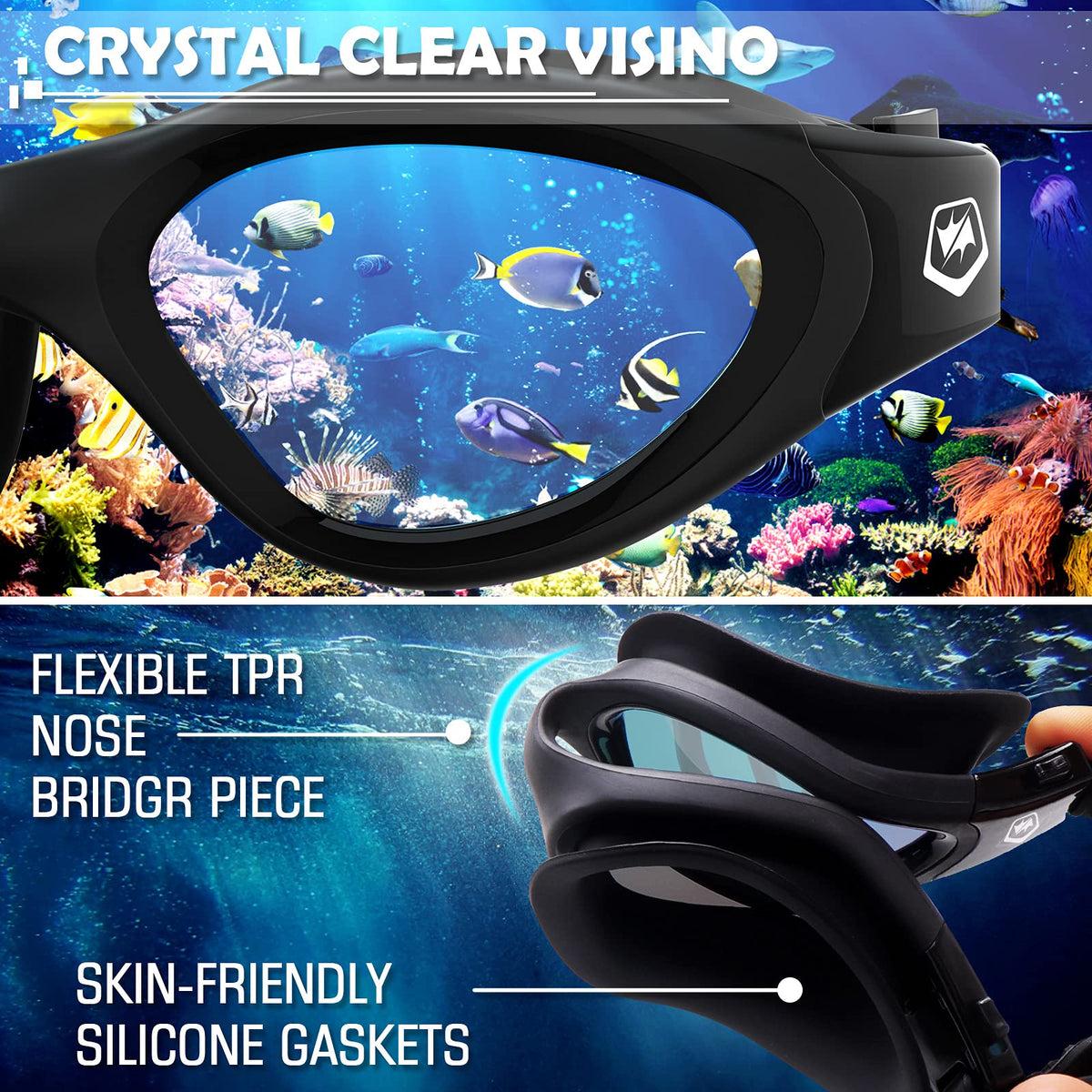 WIN.MAX Anti-Fog UV Protection Swim Goggles for Adults