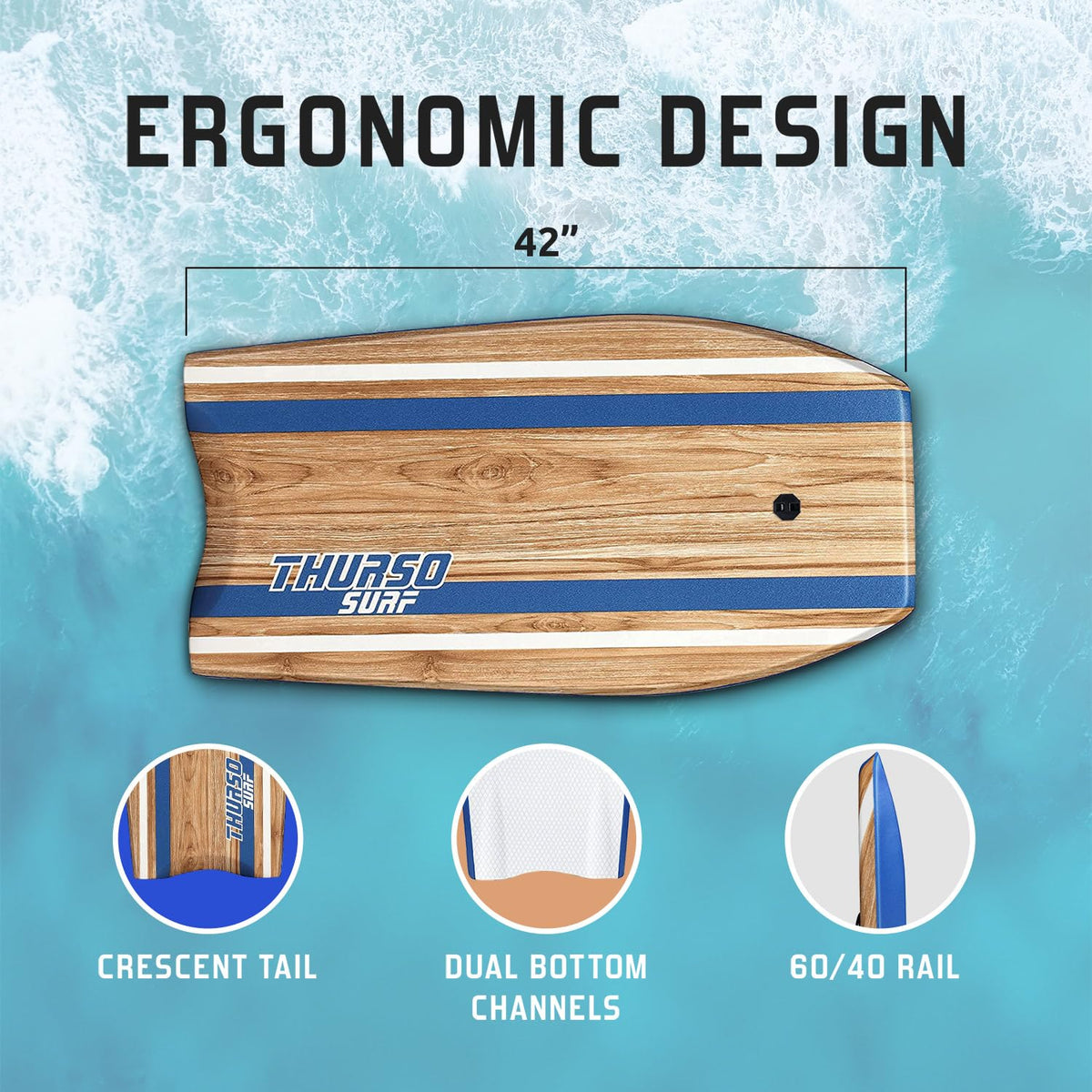 THURSO SURF 42-Inch Lightweight EPS Core Bodyboard