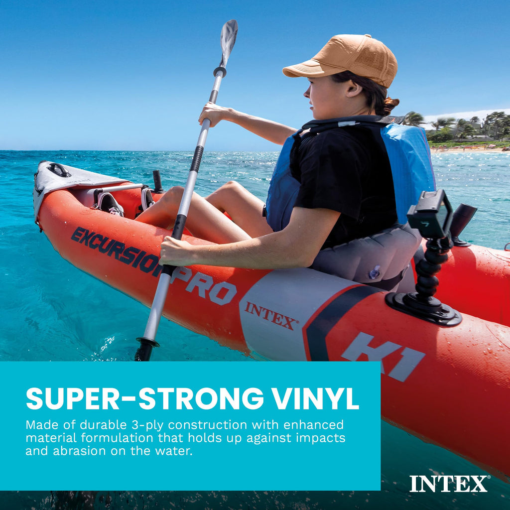 INTEX Excursion Pro Inflatable Kayak Set with Paddles & Pump