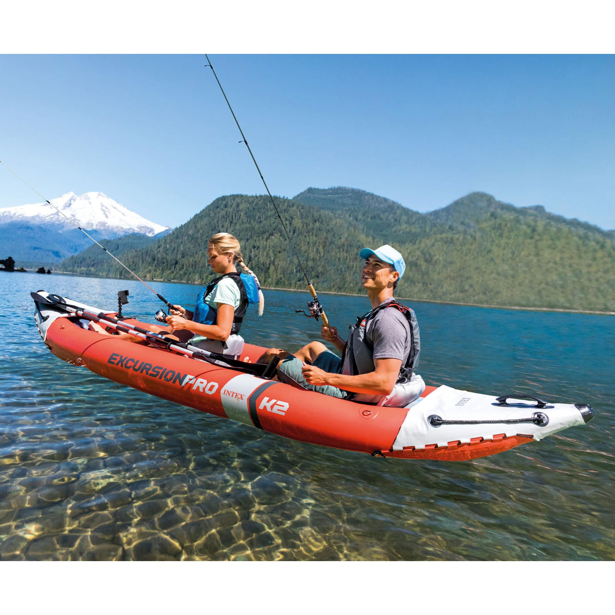 INTEX Excursion Pro K2 2-Person Inflatable Fishing Kayak 2-Pack