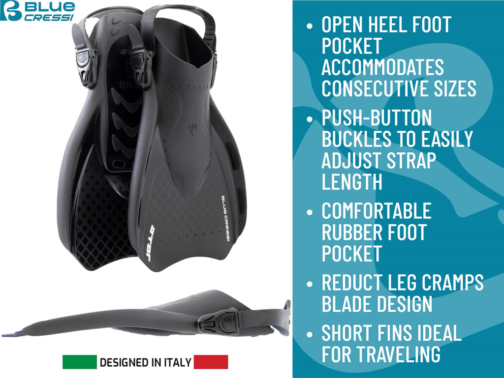 Cressi Star Adjustable Open-Heel Swim Fins
