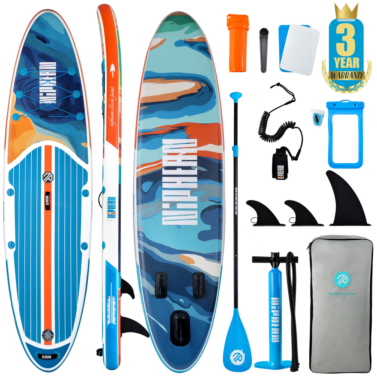 Niphean 10'6"/12'6" Inflatable SUP Board with Accessories