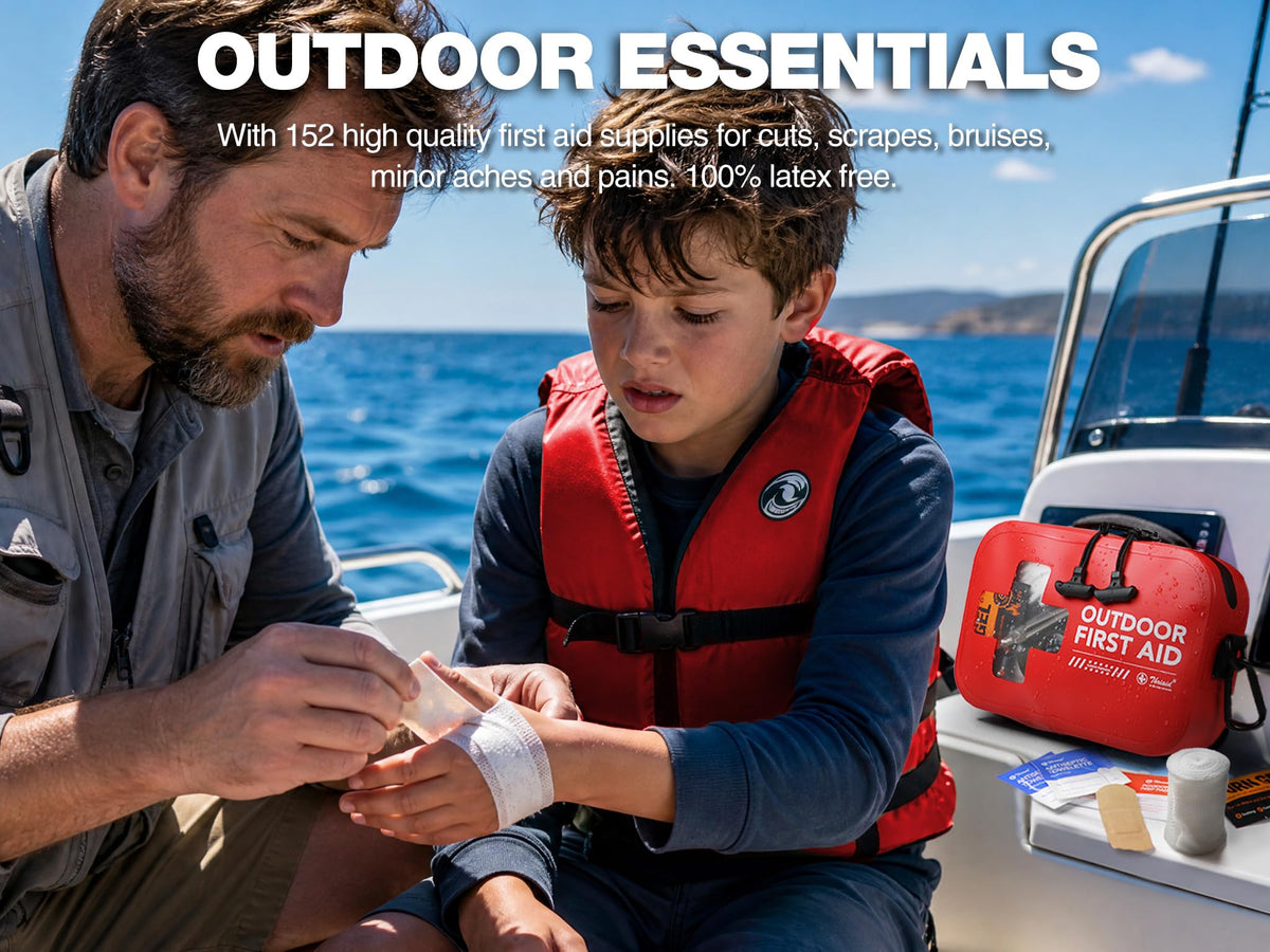 Waterproof First Aid Kit in Dry Bag for Boating Safety