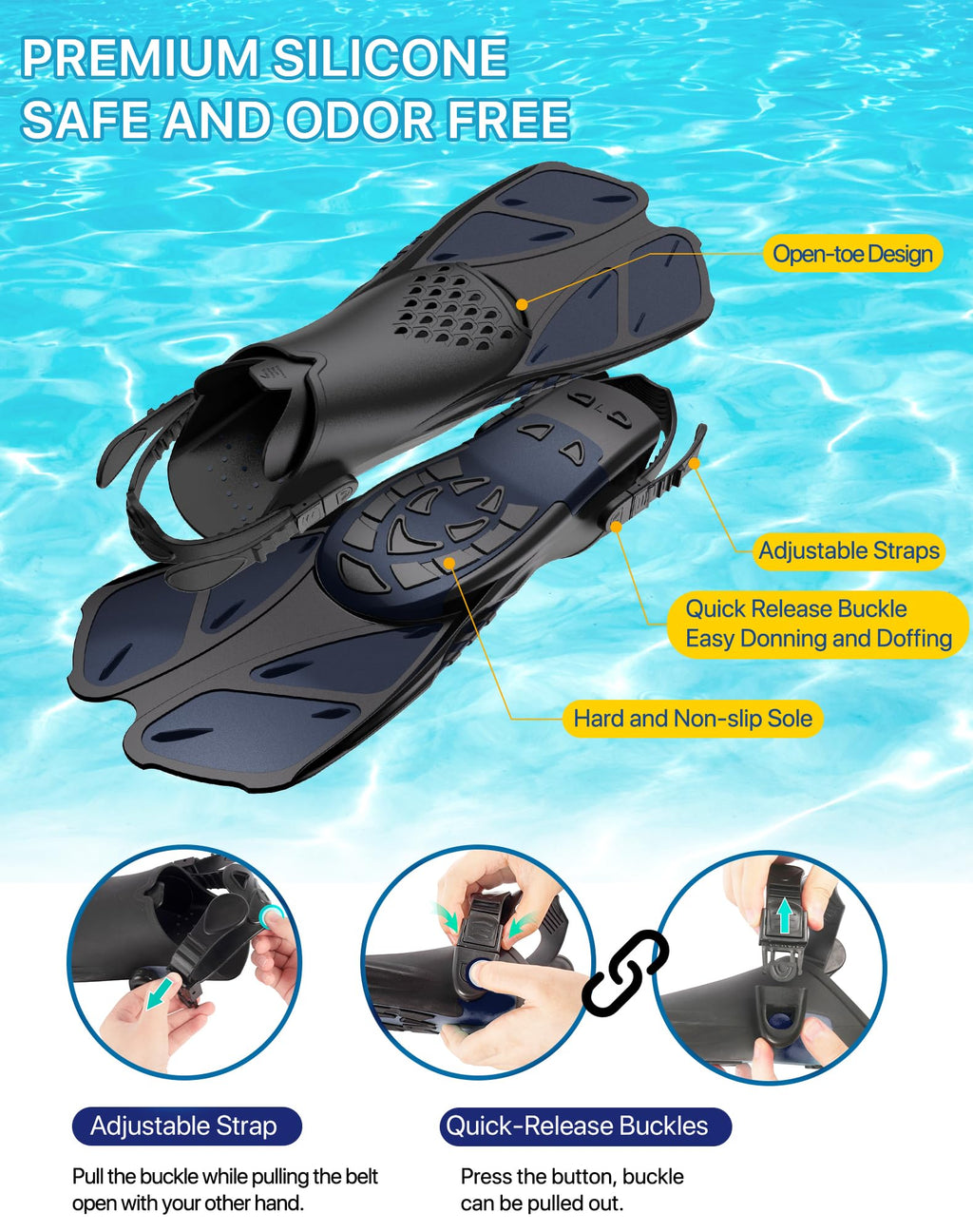 Ubekezele 4-in-1 Adult Snorkeling Set with Mask and Snorkel