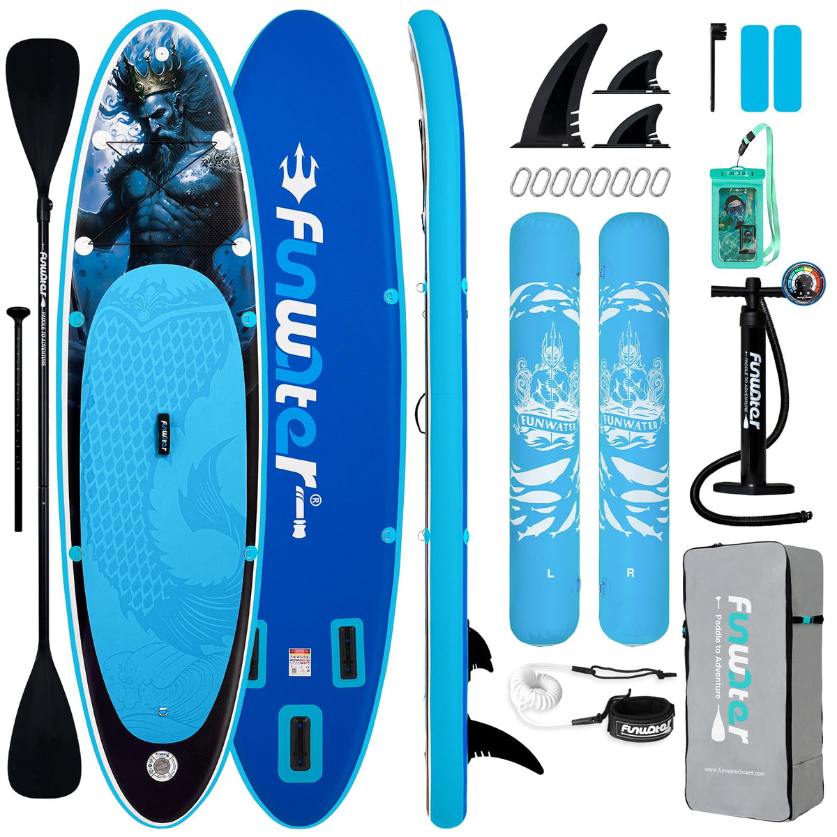 FunWater Inflatable Paddle Board with Beginner SUP Accessories