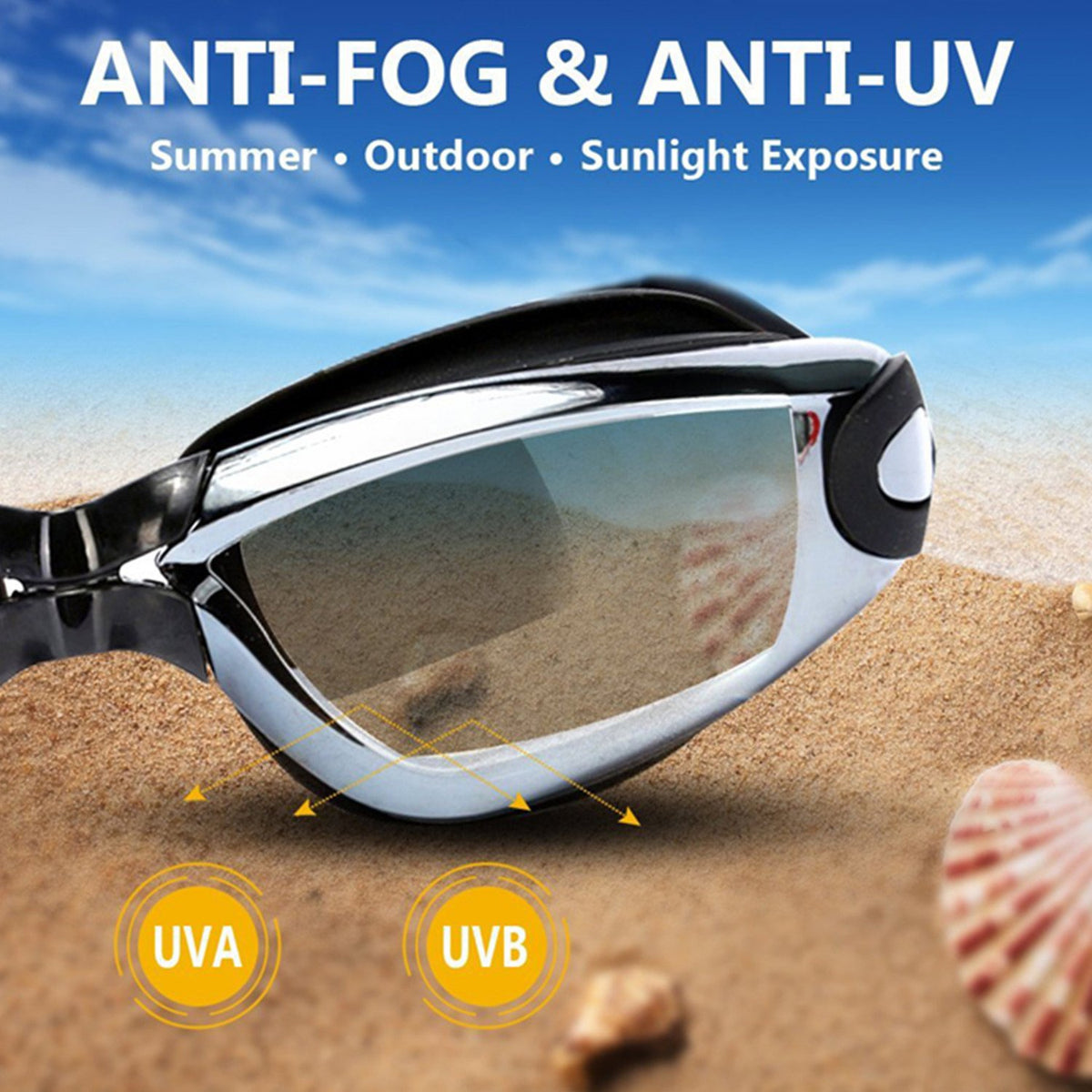 ALLPAIPAI 2-Pack Anti-Fog UV Protection Swim Goggles