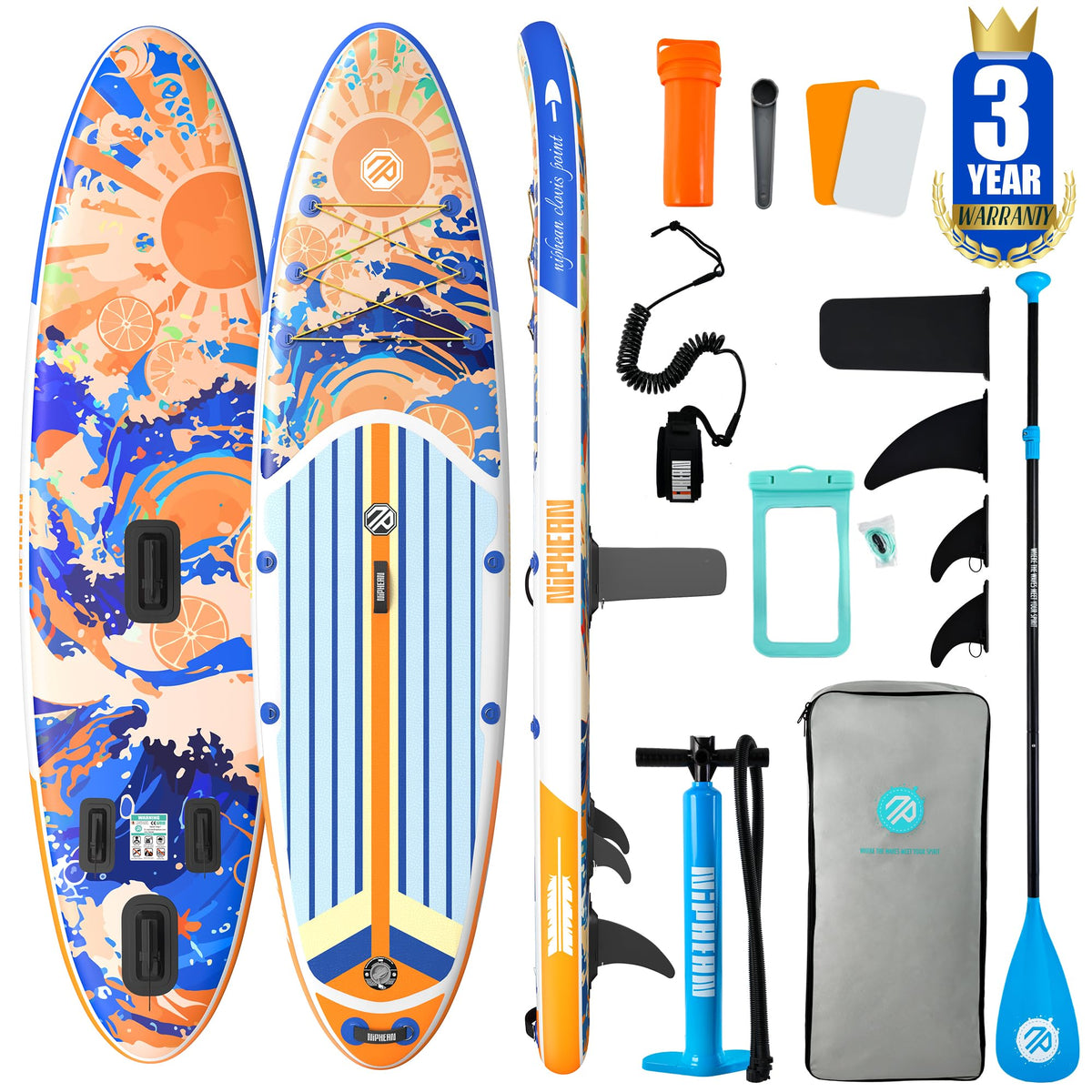 Niphean 10'6"/12'6" Inflatable SUP Board with Accessories