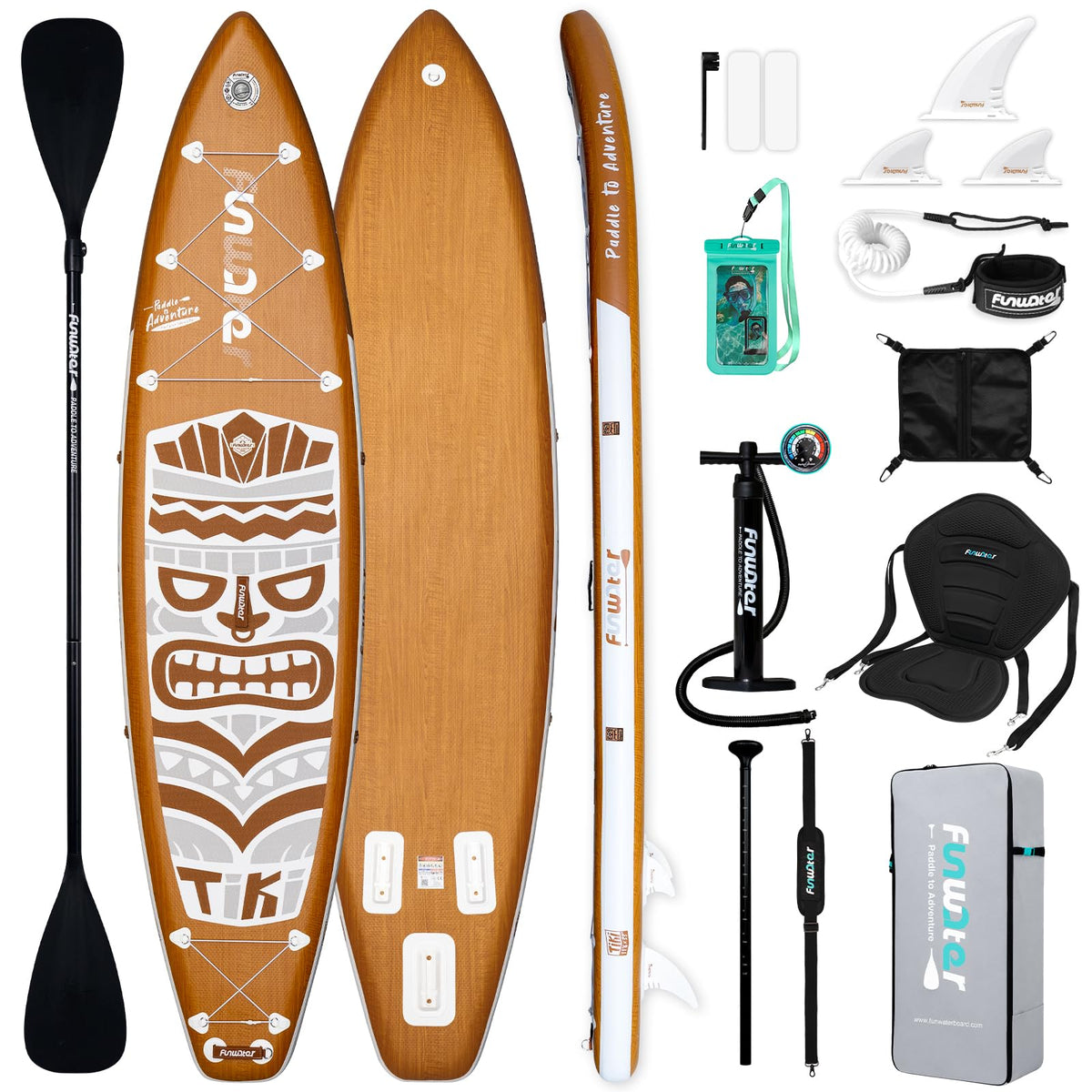 FunWater Inflatable Paddle Board with Beginner SUP Accessories