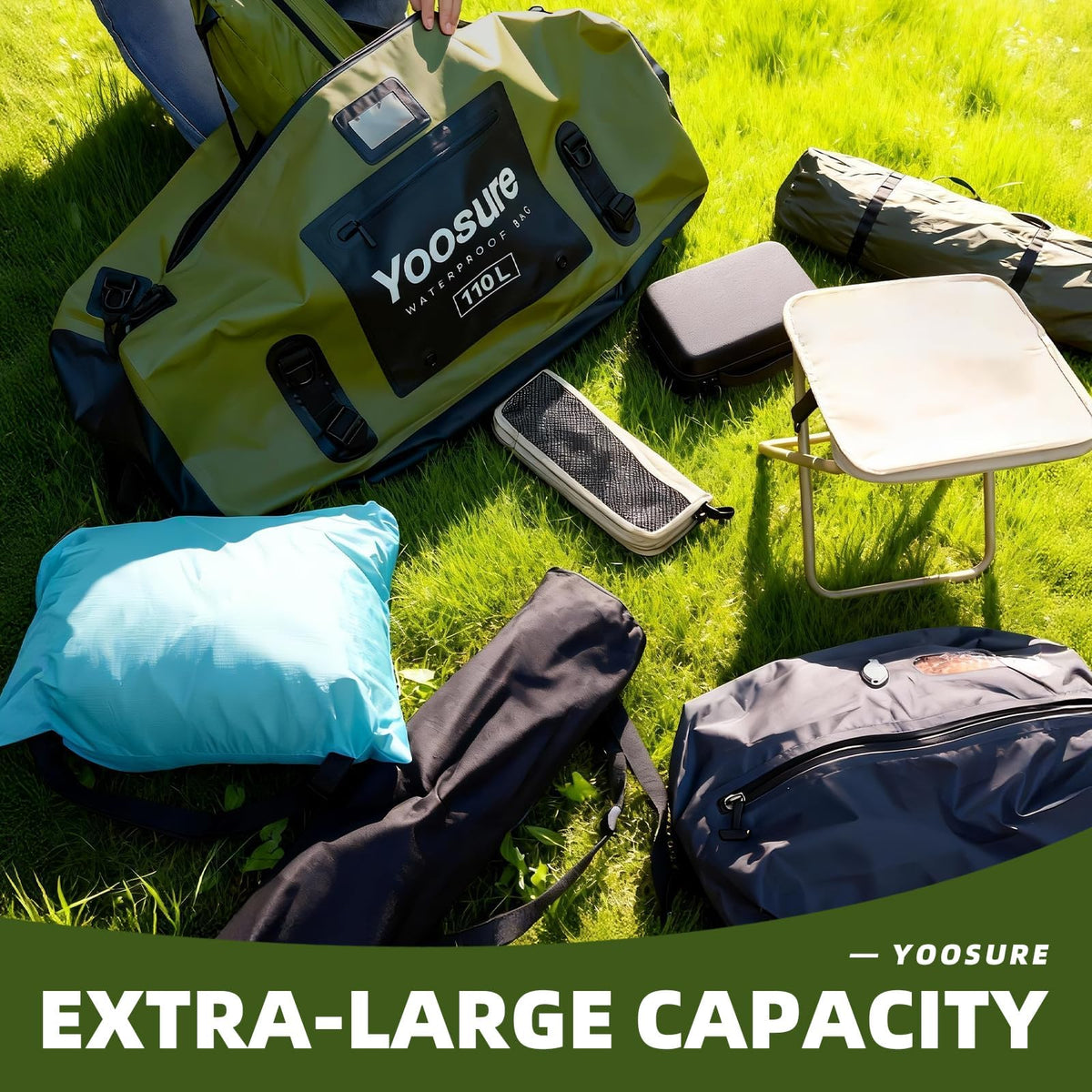110L/130L Waterproof PVC Dry Duffel Bag with Airtight Zipper