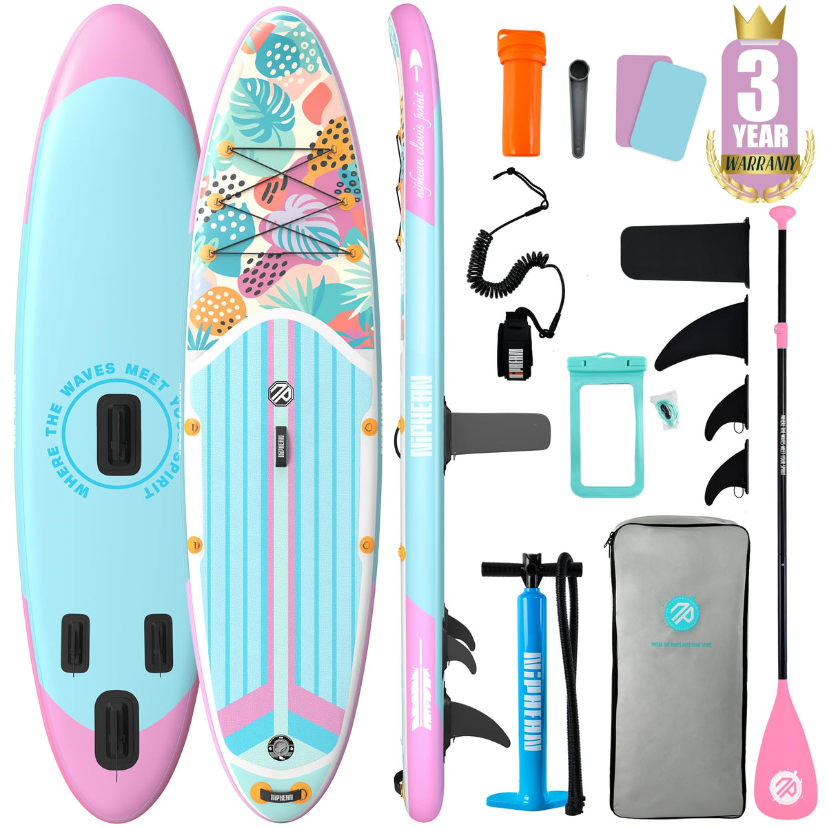 Niphean 10'6"/12'6" Inflatable SUP Board with Accessories