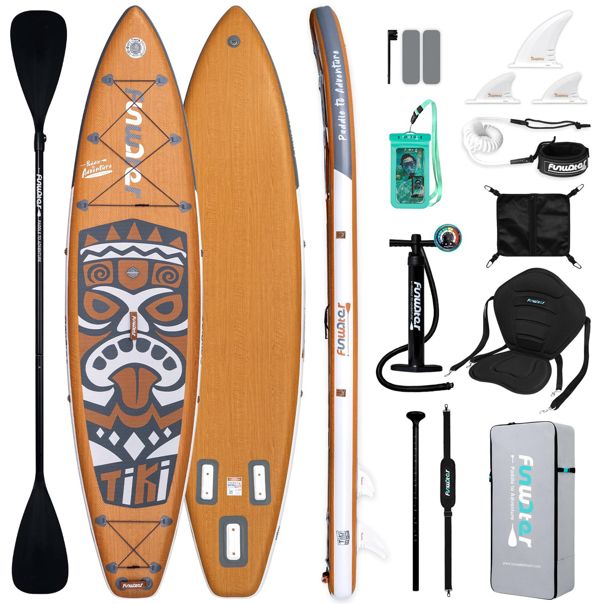 FunWater Inflatable Paddle Board with Beginner SUP Accessories