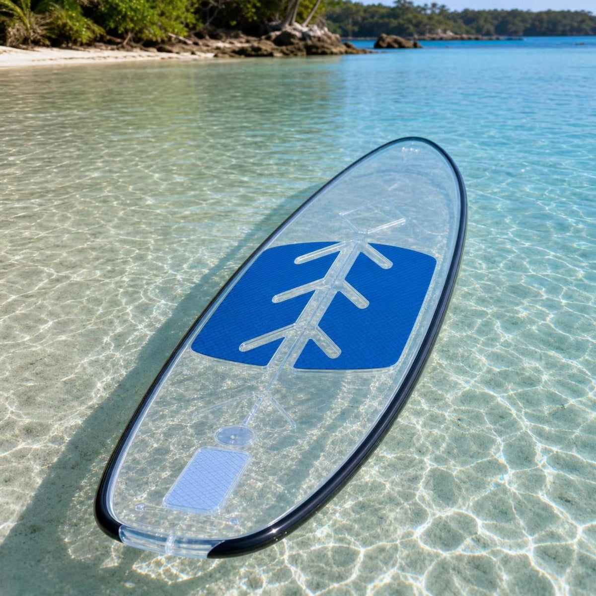 LeeQinersw Transparent Inflatable SUP Board with Non-Slip Mat