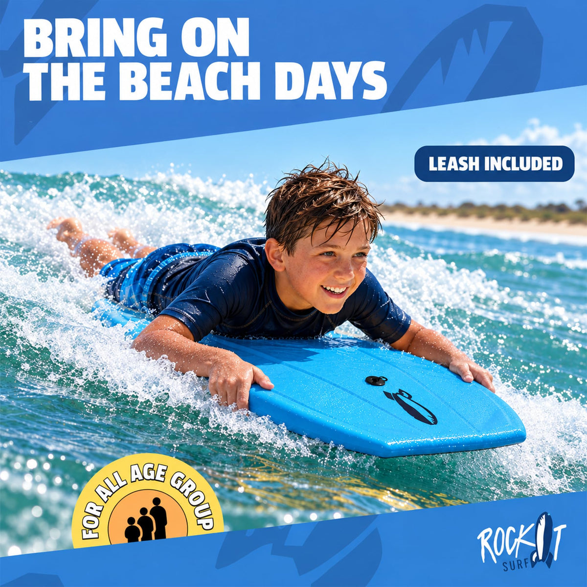 Rock-It SharkGuard 42.5" Bodyboard with Magnetic Shark Deterrent