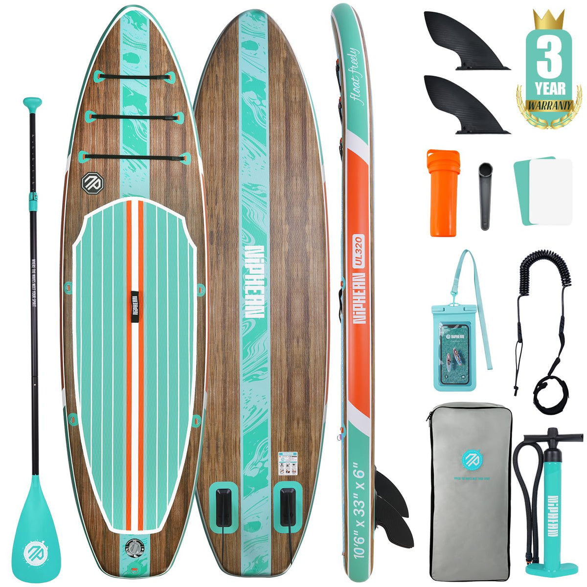 Niphean 10'6"/12'6" Inflatable SUP Board with Accessories