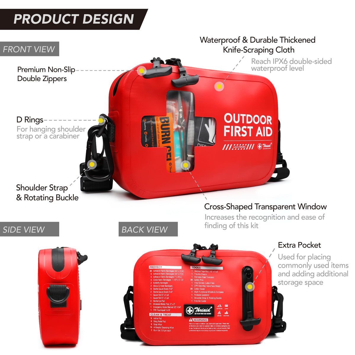 Waterproof First Aid Kit in Dry Bag for Boating Safety