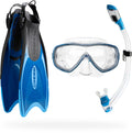 Cressi Palau Adult Snorkel Set with Dry Snorkel and Fins