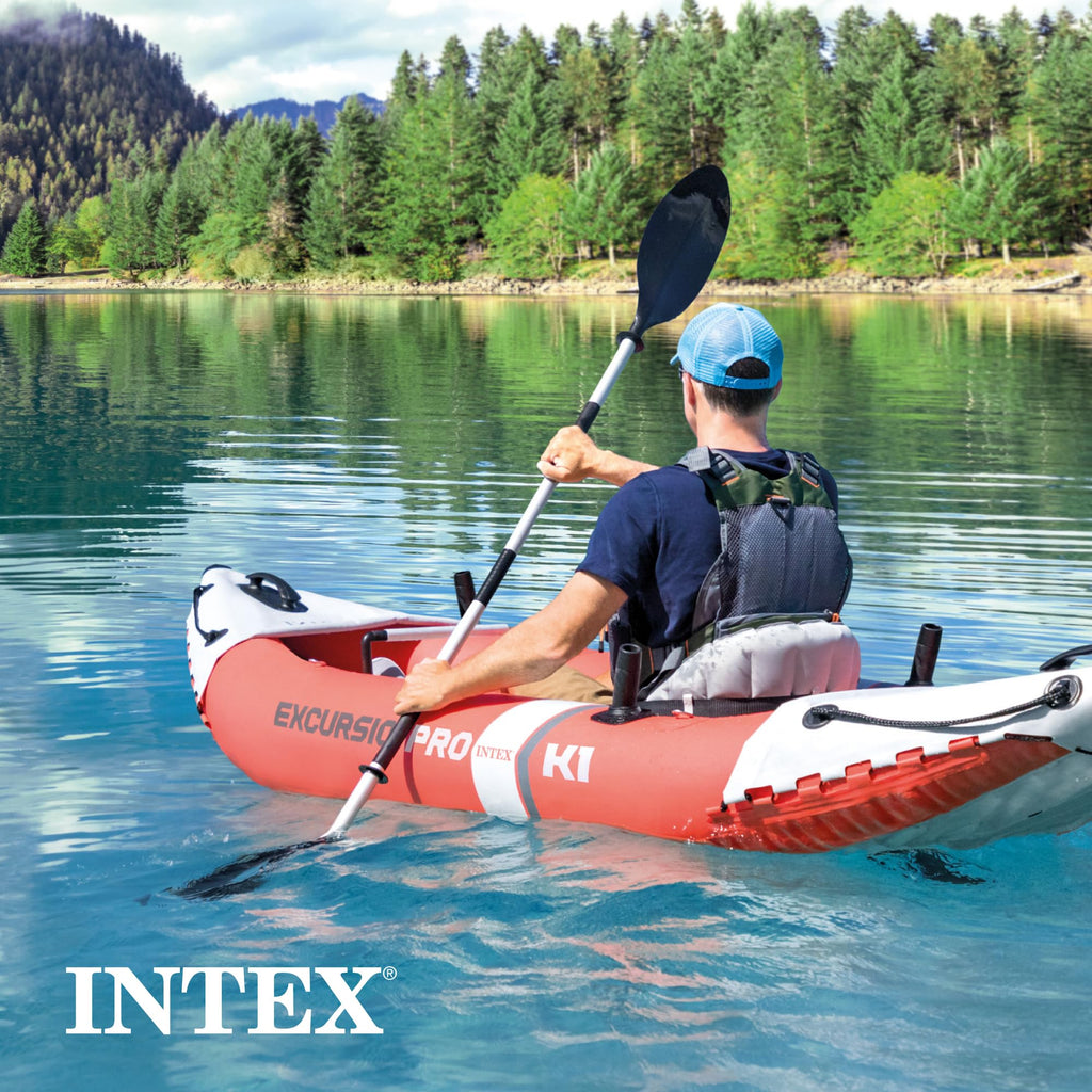 INTEX Excursion Pro Inflatable Kayak Set with Paddles & Pump
