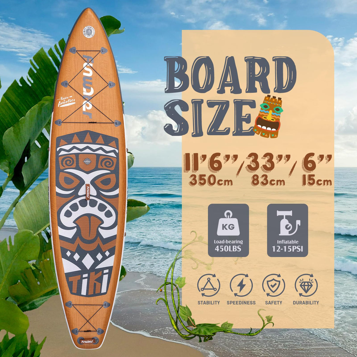 FunWater Inflatable Paddle Board with Beginner SUP Accessories