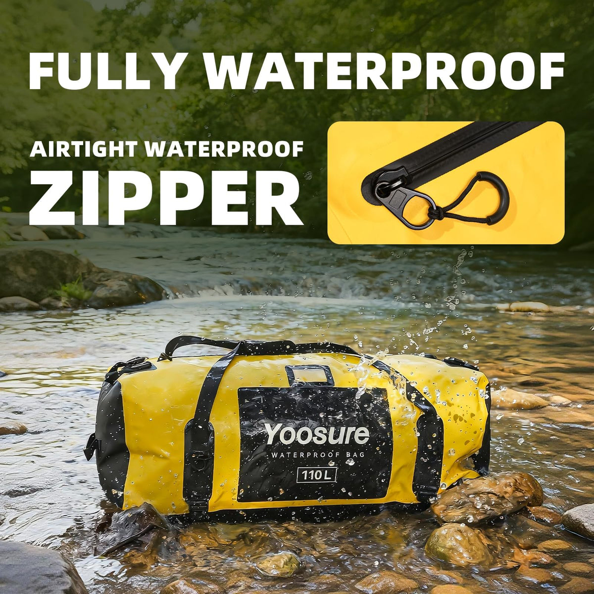 110L/130L Waterproof PVC Dry Duffel Bag with Airtight Zipper