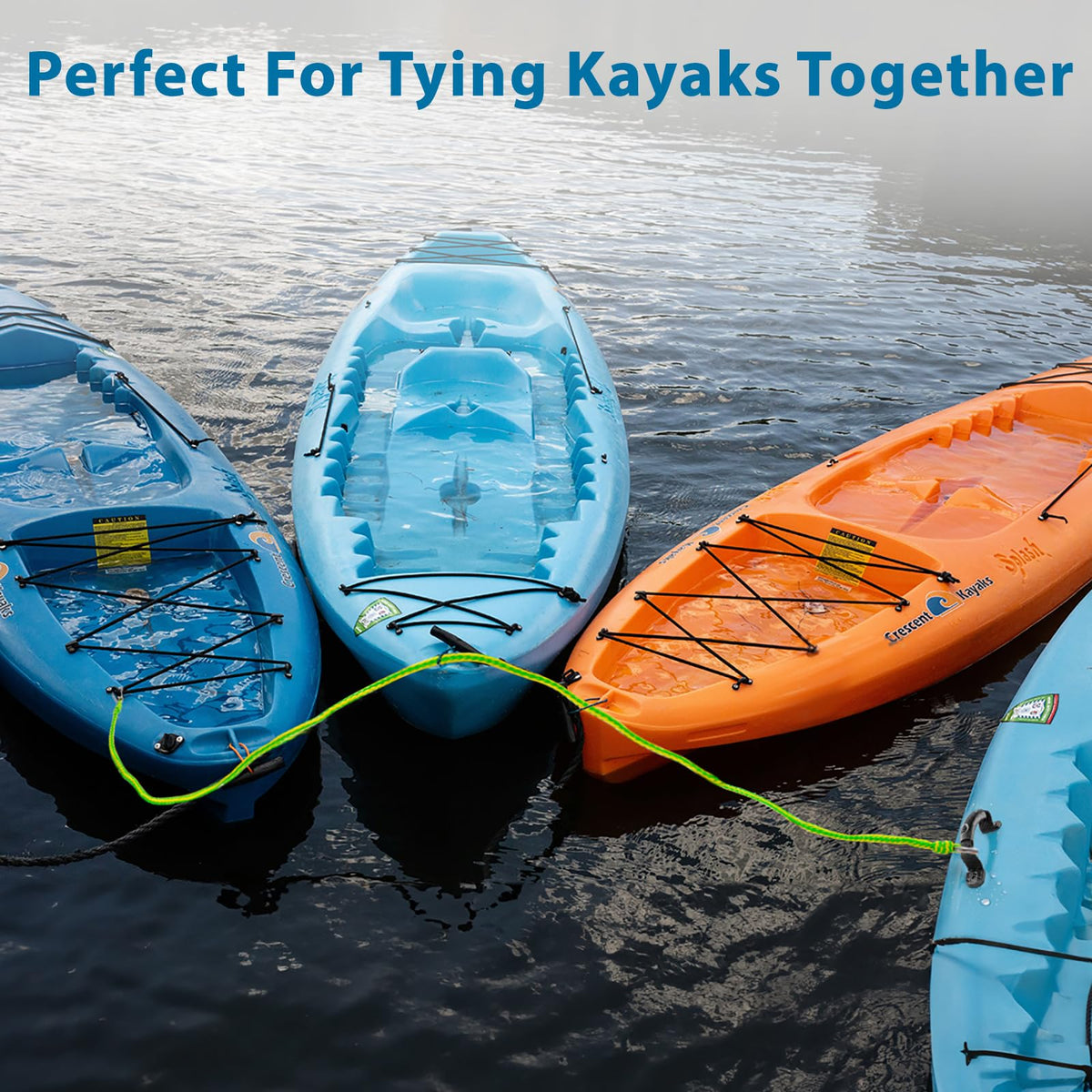 Botepon 20-Foot Floating Kayak Tow Rope with Clips