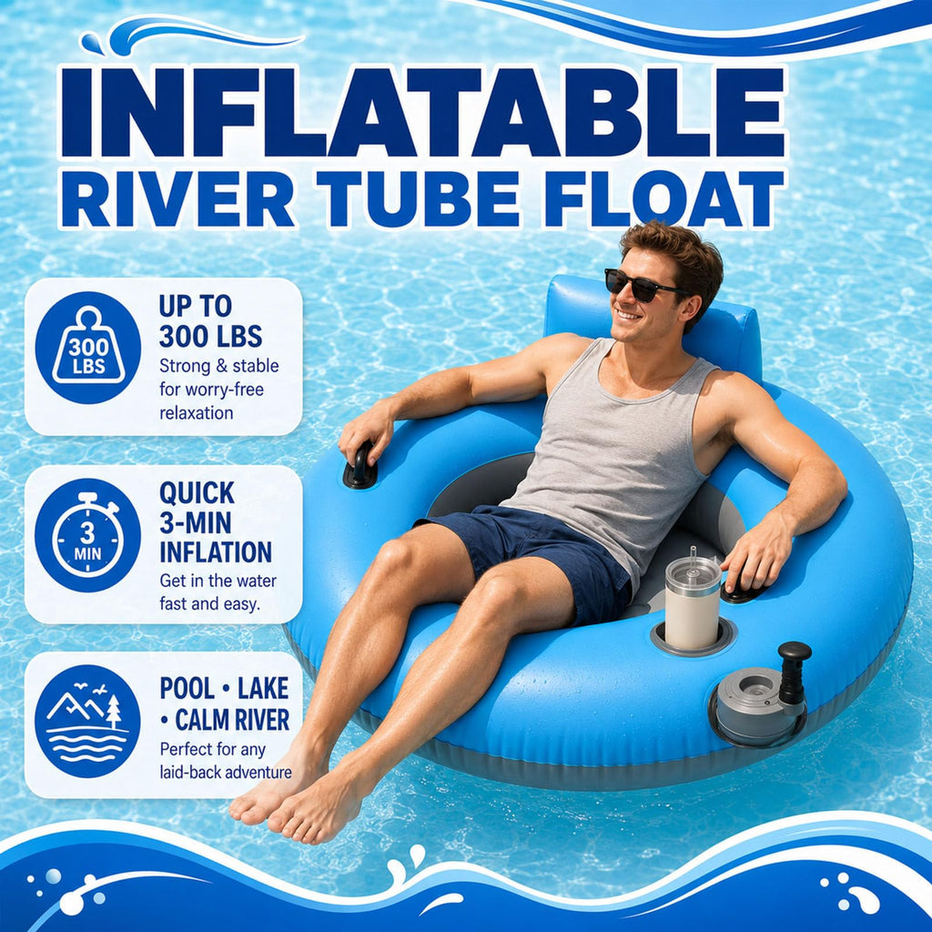 Motorized Inflatable Pool Float Lounger for Adults