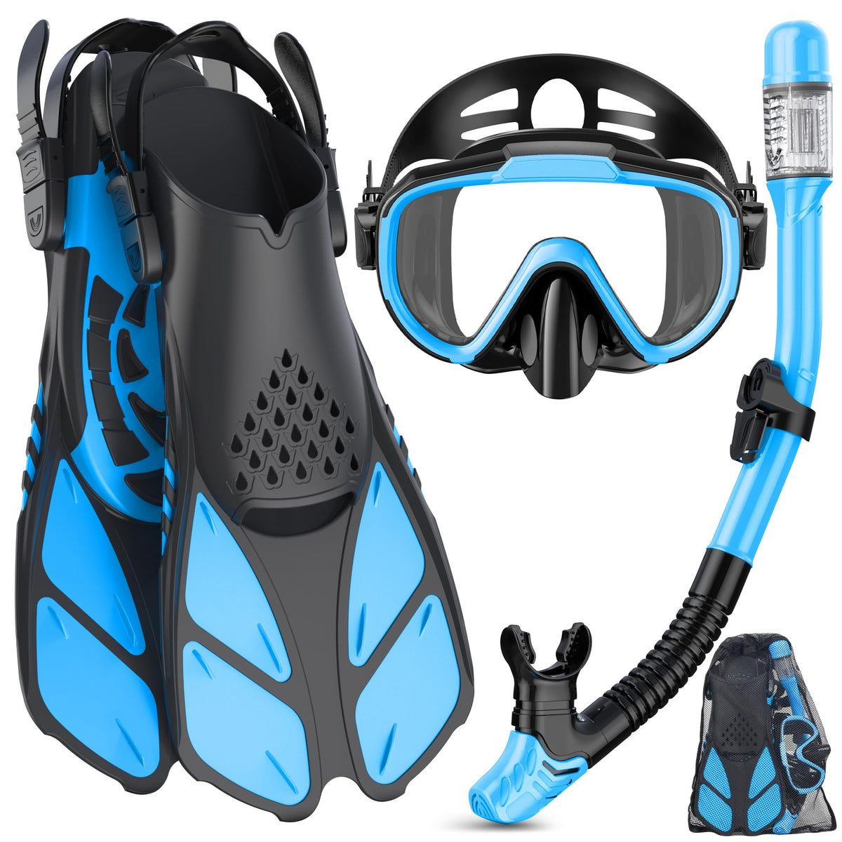 Ubekezele 4-in-1 Adult Snorkeling Set with Mask and Snorkel