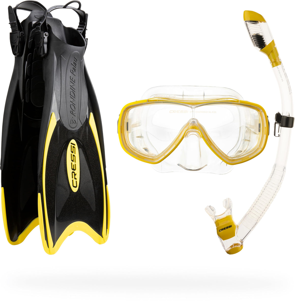 Cressi Palau Adult Snorkel Set with Dry Snorkel and Fins