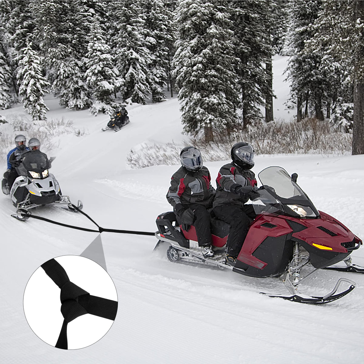 Heavy-Duty Emergency Off-Road Tow Strap with Two Hooks
