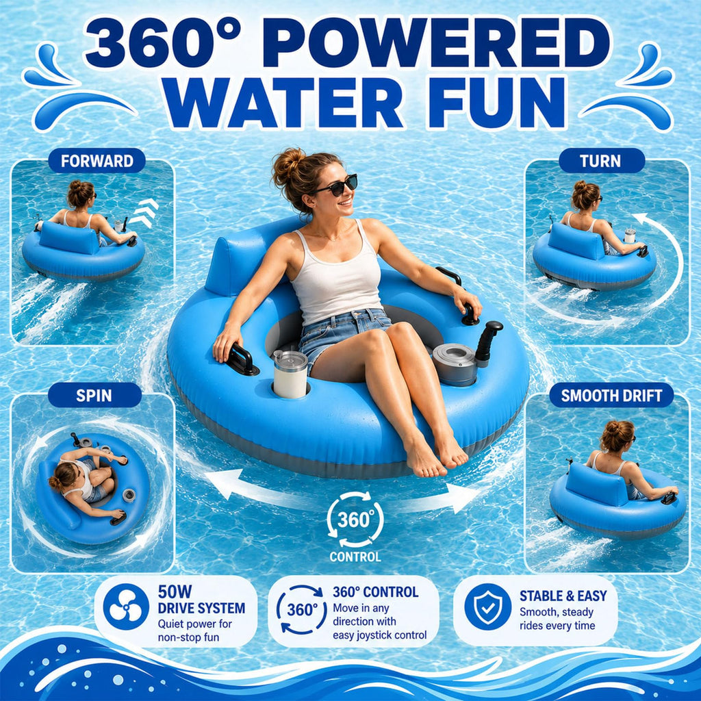 Motorized Inflatable Pool Float Lounger for Adults
