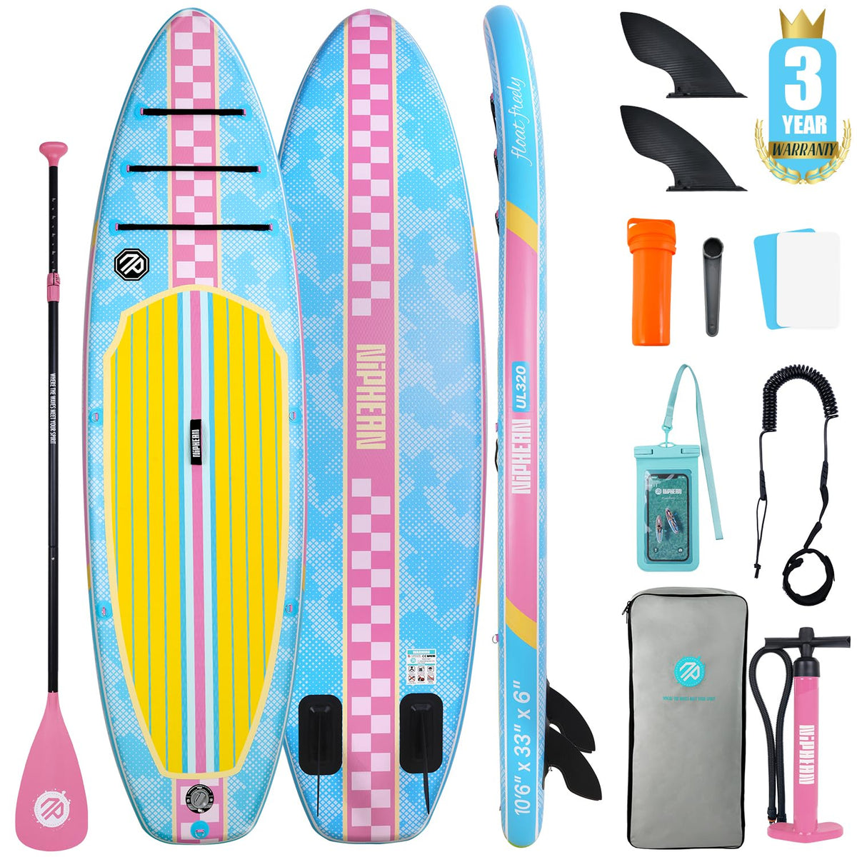 Niphean 10'6"/12'6" Inflatable SUP Board with Accessories