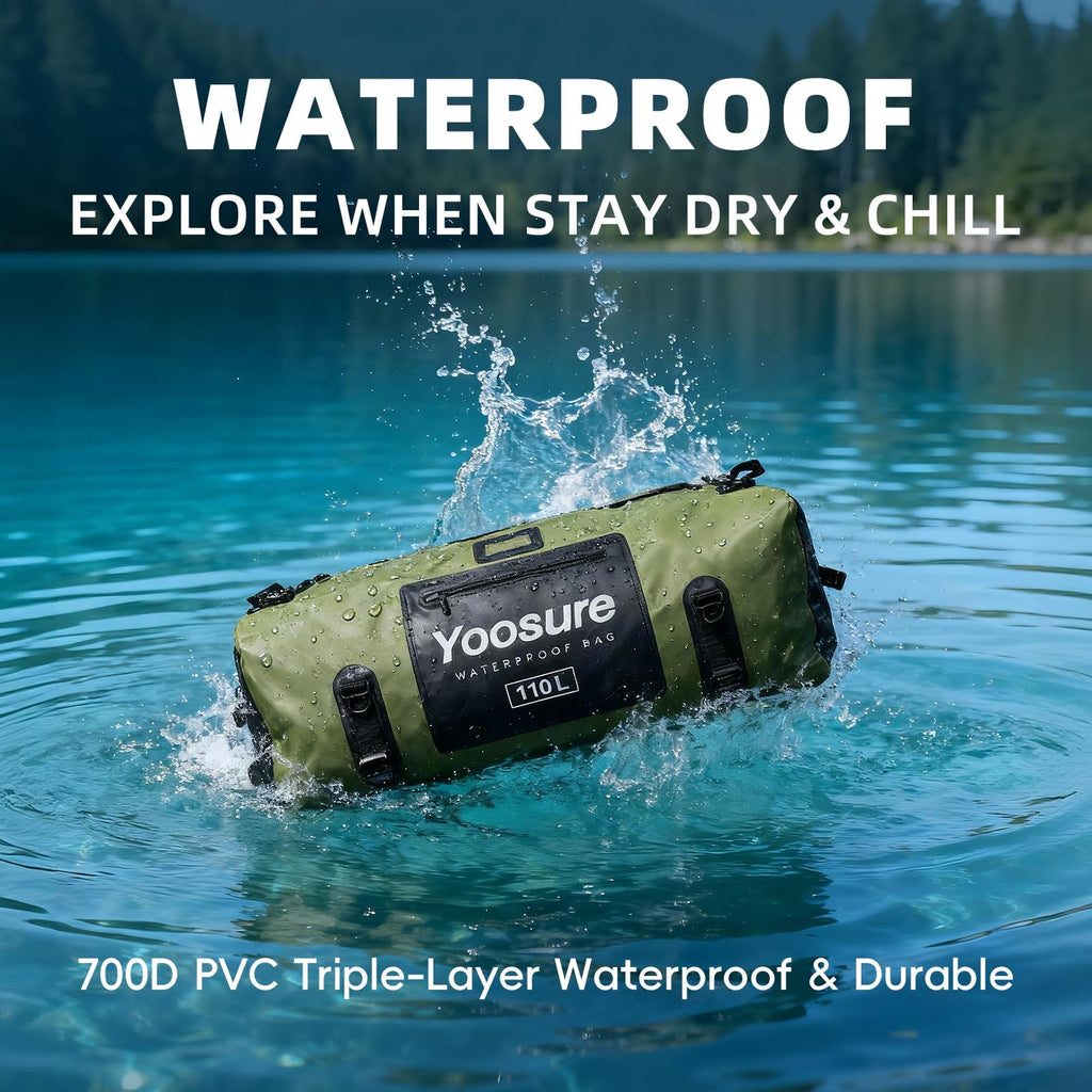110L/130L Waterproof PVC Dry Duffel Bag with Airtight Zipper