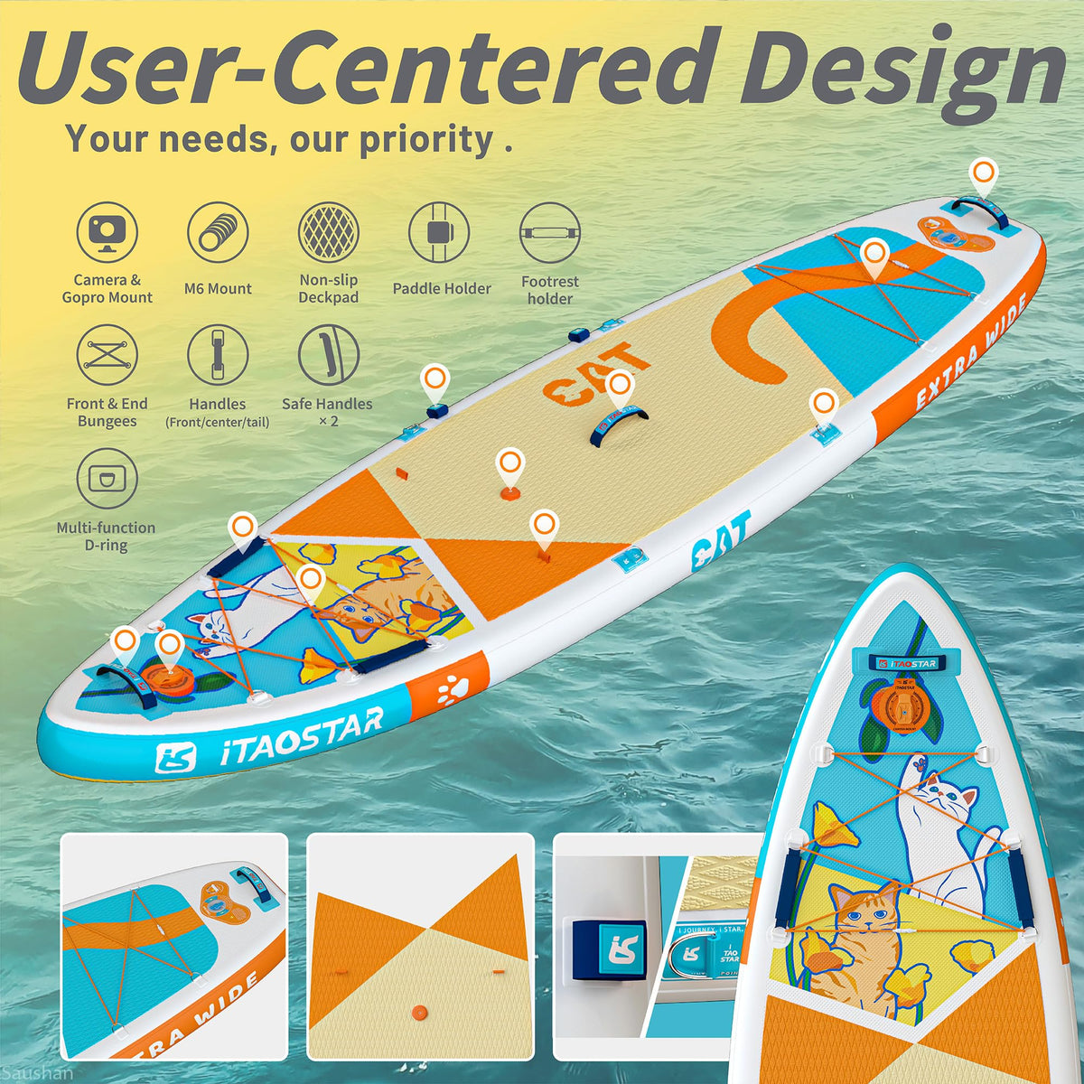 iTAOSTAR Joyful Voyagers Paddle Board with Full Accessories